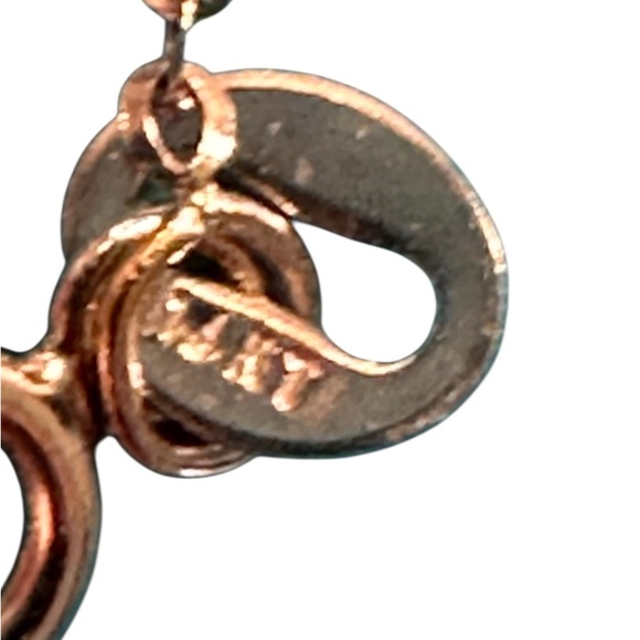 18” 14K White Gold Necklace and Double Heart Charm - Picture 11 of 11